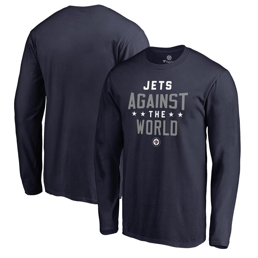 Winnipeg Jets Fanatics Branded Against The World Long Sleeve T-Shirt - Navy