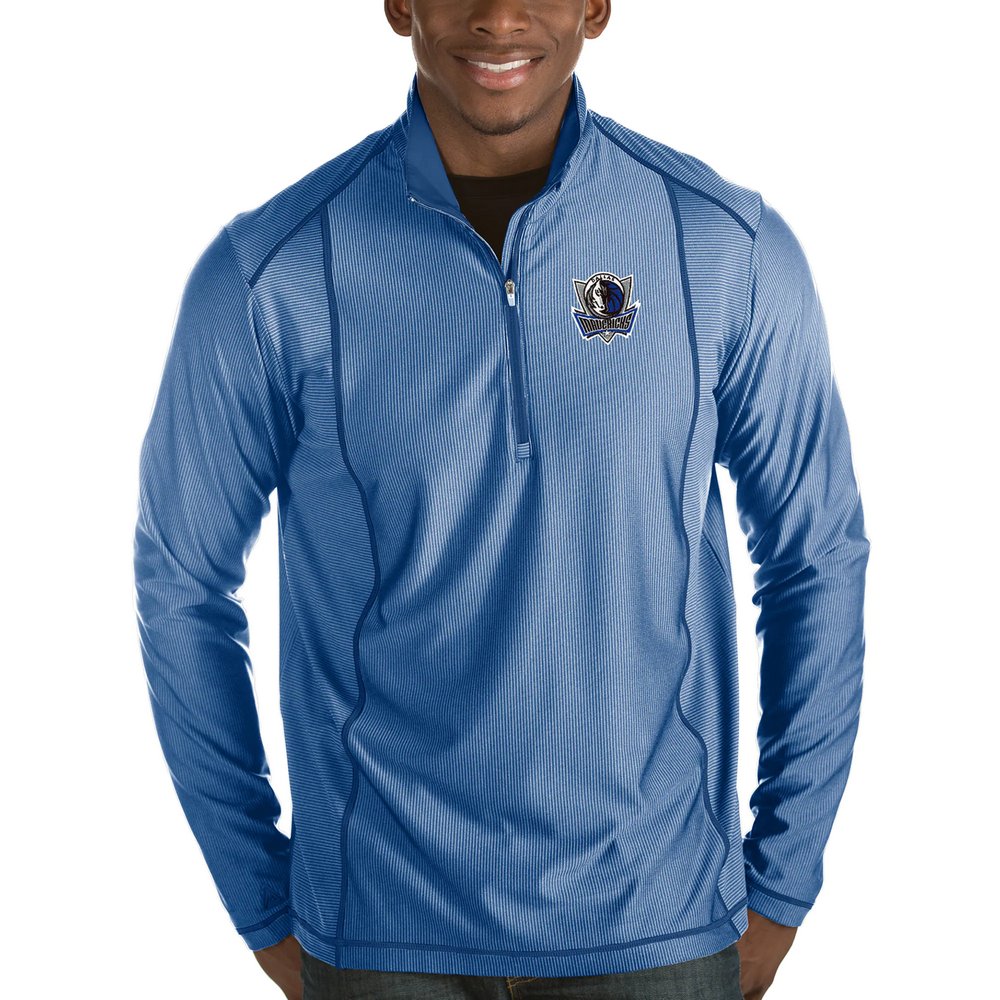 Dallas Mavericks Antigua Tempo Half-Zip Pullover Jacket - Royal