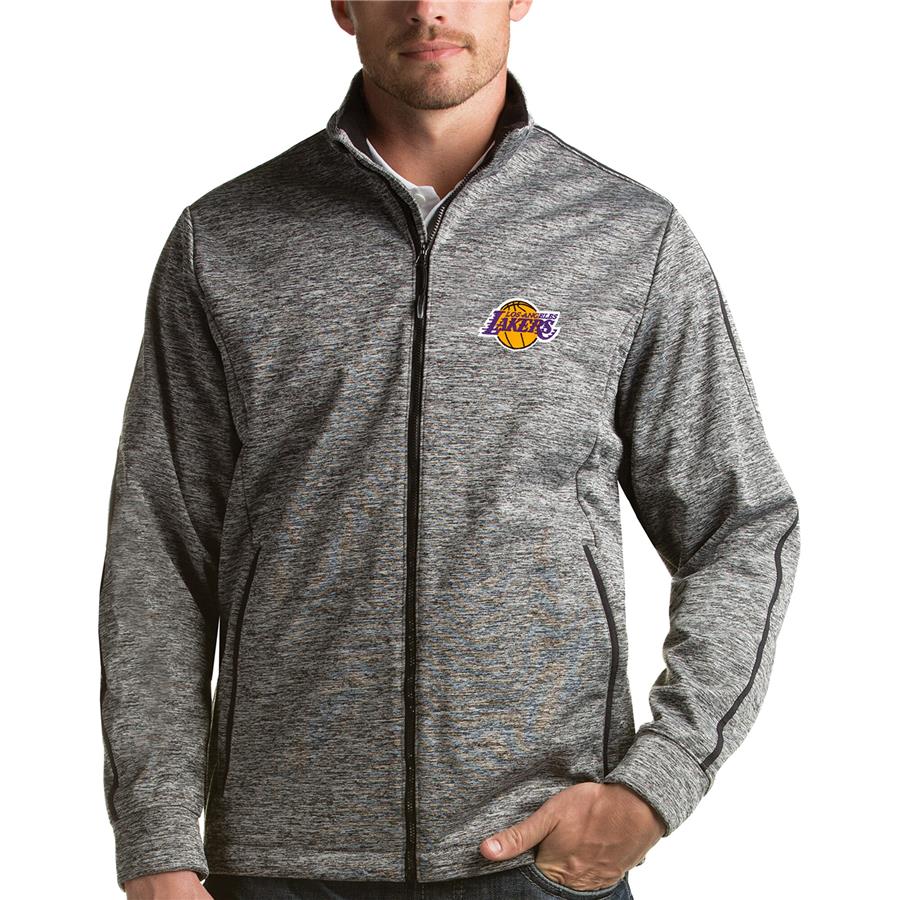 Los Angeles Lakers Antigua Golf Full-Zip Jacket - Heather Gray