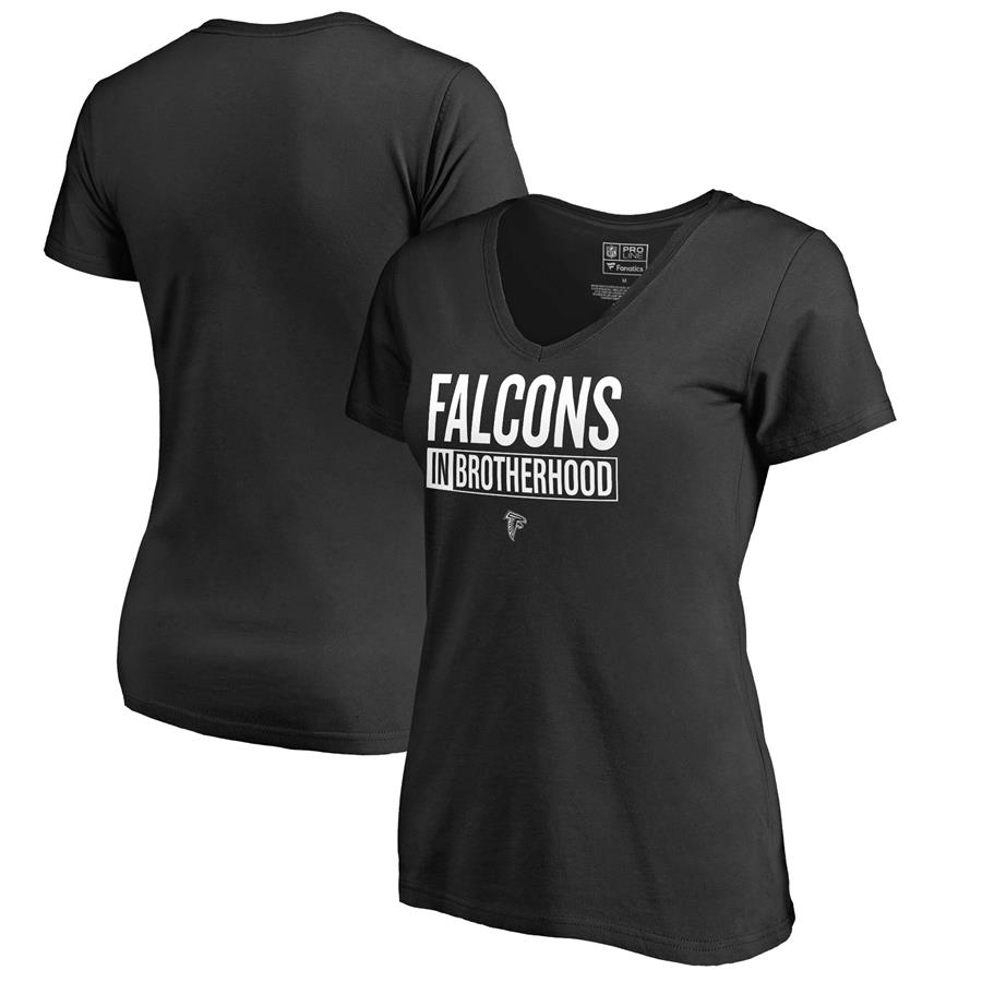 Atlanta Falcons NFL Pro Line by Fanatics Branded Women's Brotherhood Stack V-Neck T-Shirt - Black
