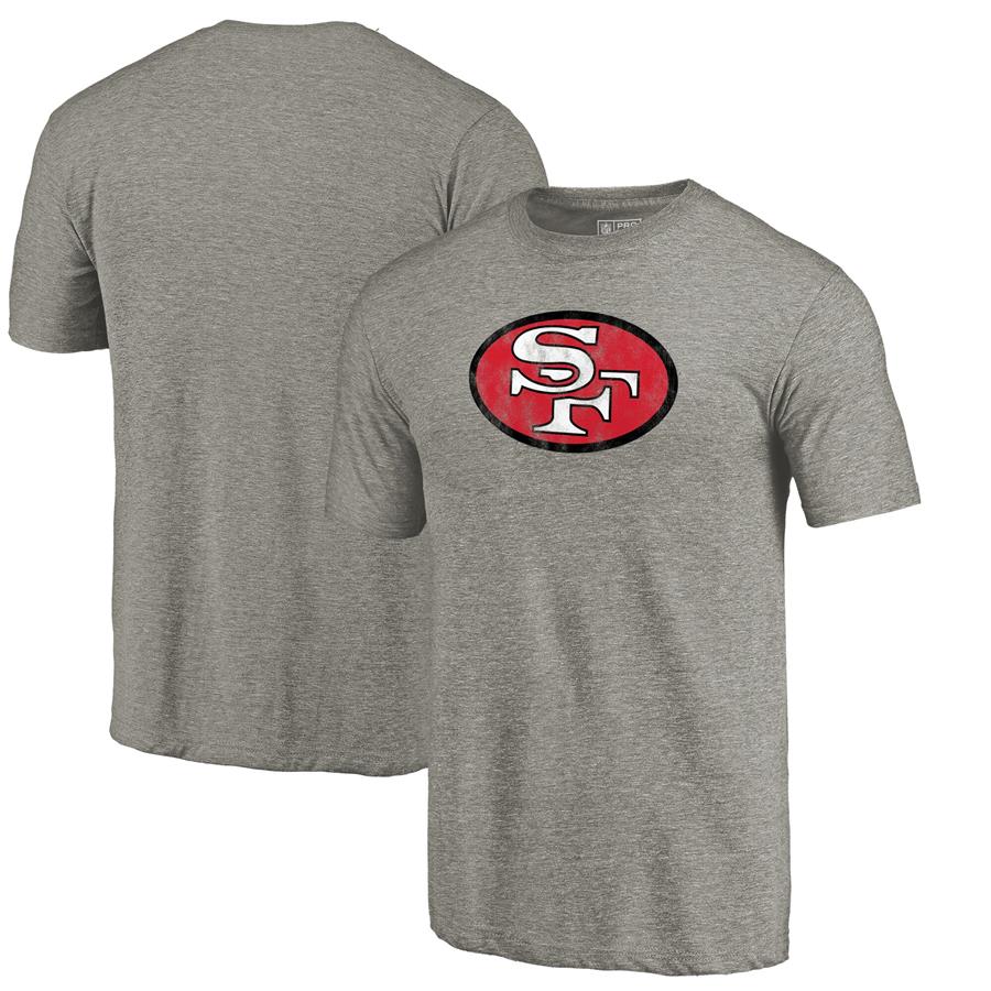 San Francisco 49ers NFL Pro Line by Fanatics Branded Throwback Logo Tri-Blend T-Shirt - Ash