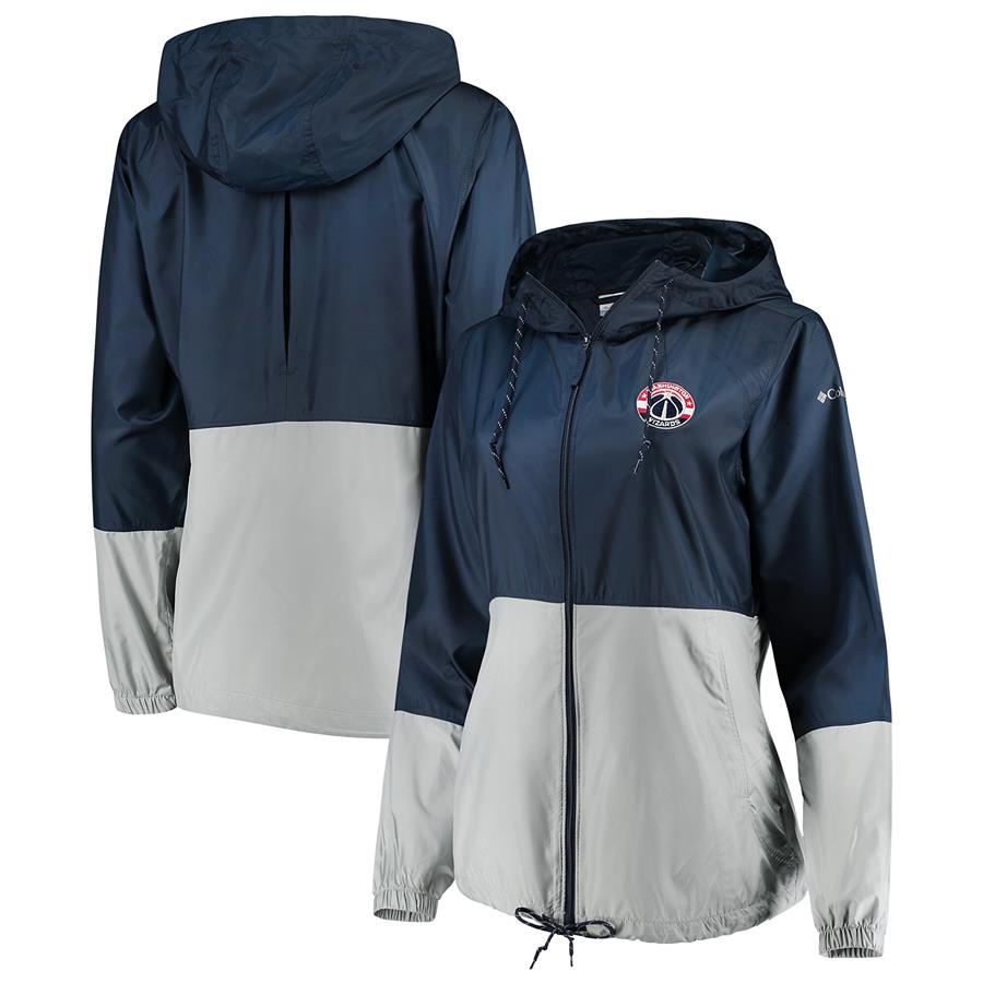 Washington Wizards Columbia Women's Flash Forward Windbreaker Full-Zip Jacket - Navy