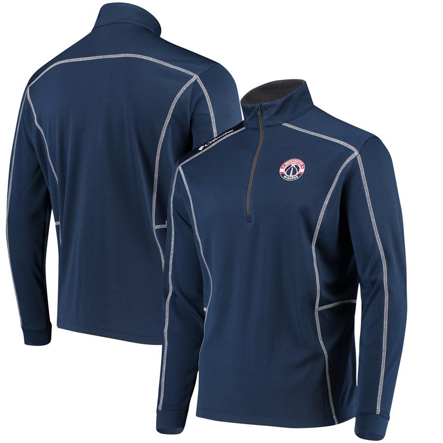 Washington Wizards Columbia Omni-Wick Shotgun Quarter-Zip Pullover Jacket - Navy