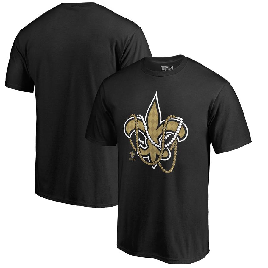 New Orleans Saints NFL Pro Line by Fanatics Branded Beads Hometown Collection T-Shirt - Black