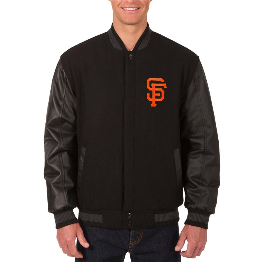 San Francisco Giants JH Design Wool & Leather Reversible Jacket - Black
