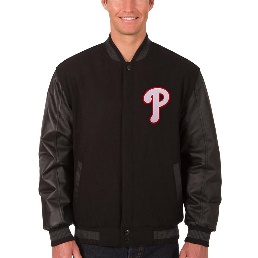 Куртка Philadelphia Phillies JH Design Wool & Leather Reversible (чёрный)
