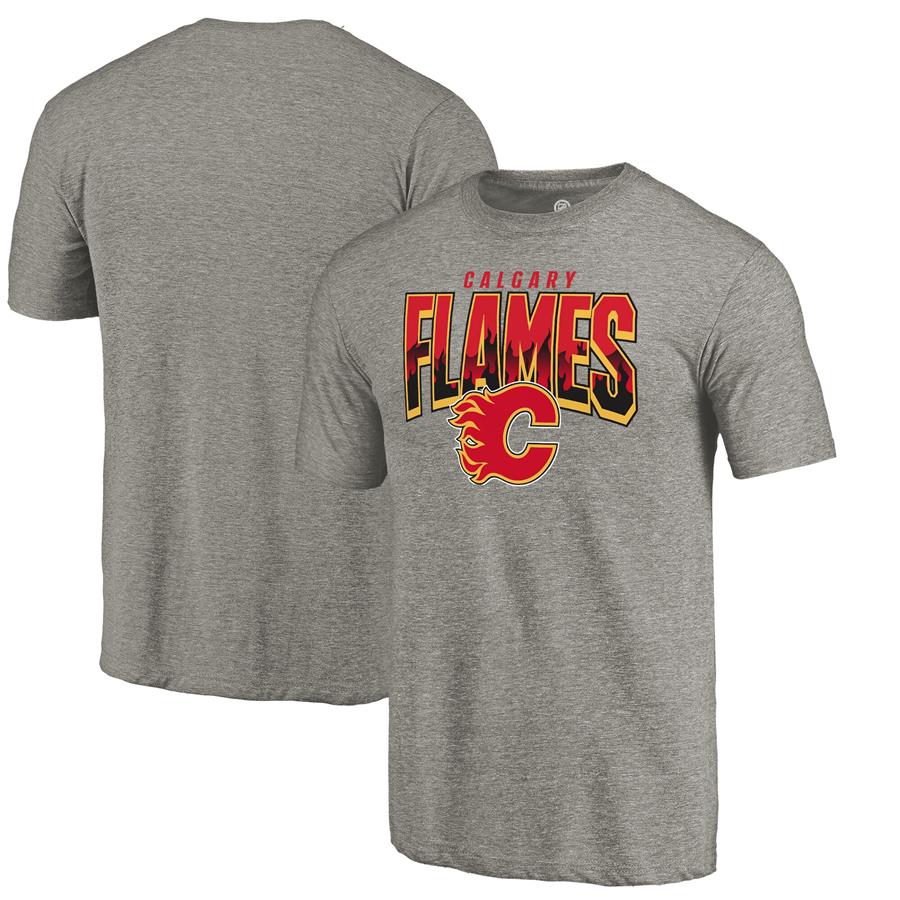 Calgary Flames Fanatics Branded Hometown Collection Tri-Blend T-Shirt - Gray