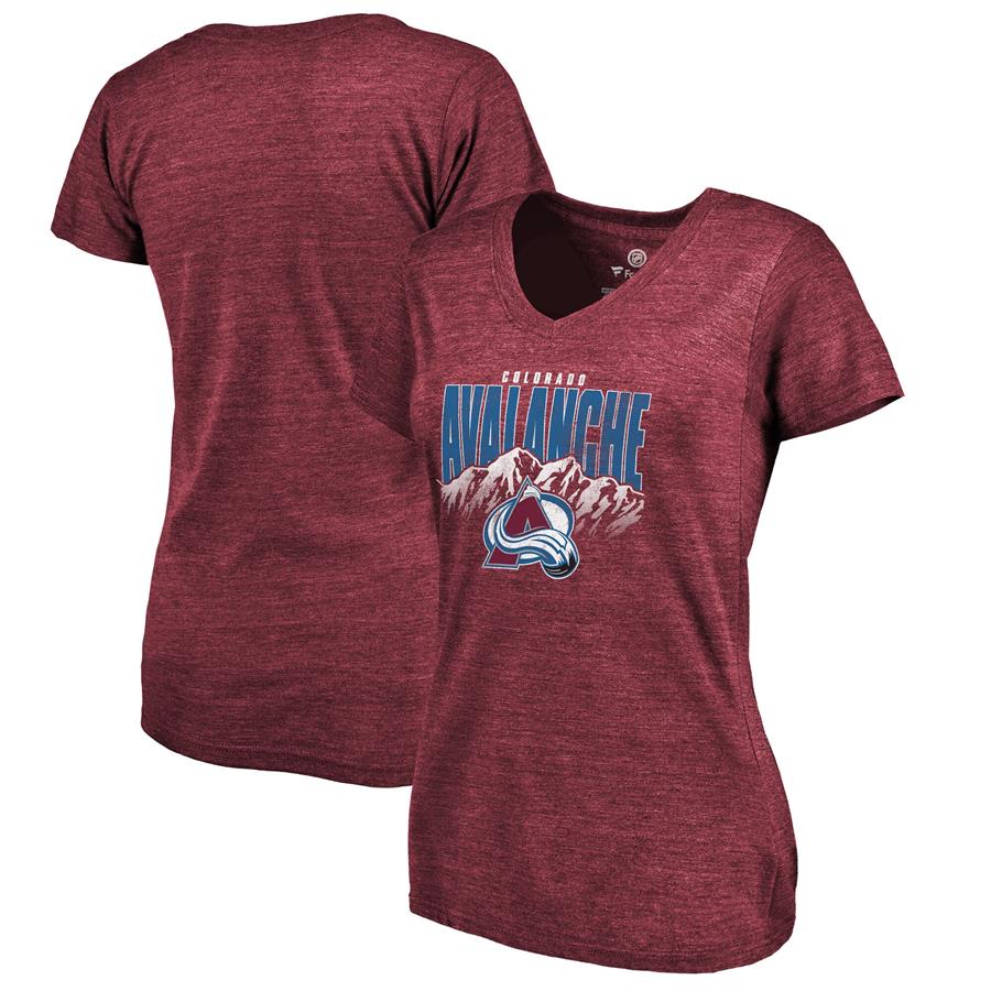 Colorado Avalanche Fanatics Branded Women's Hometown Collection Tri-Blend V-Neck T-Shirt - Burgundy