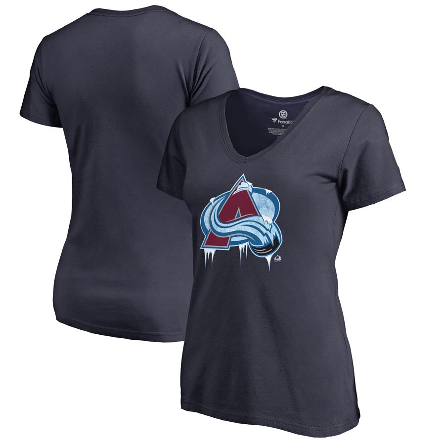 Colorado Avalanche Fanatics Branded Women's Fan Favorite Team Slogan V-Neck T-Shirt - Navy