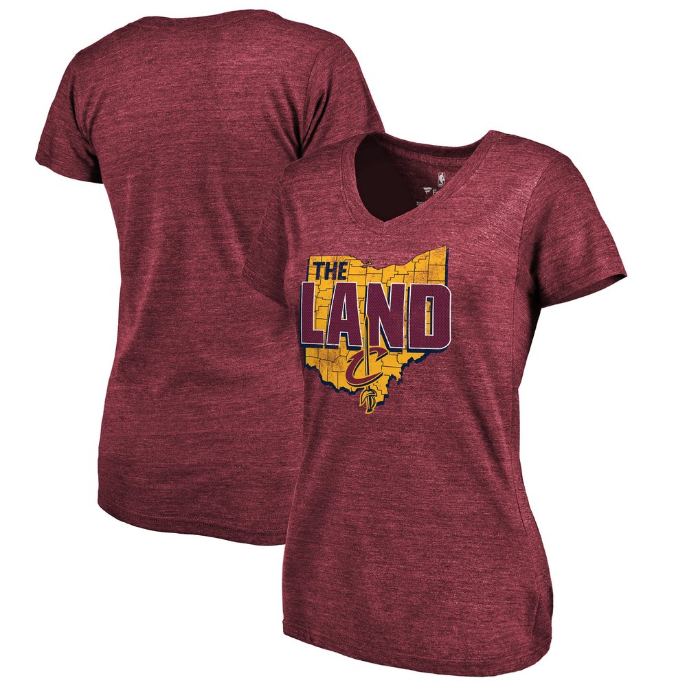 Cleveland Cavaliers Fanatics Branded Women's The Land Hometown Collection Tri-Blend T-Shirt - Wine