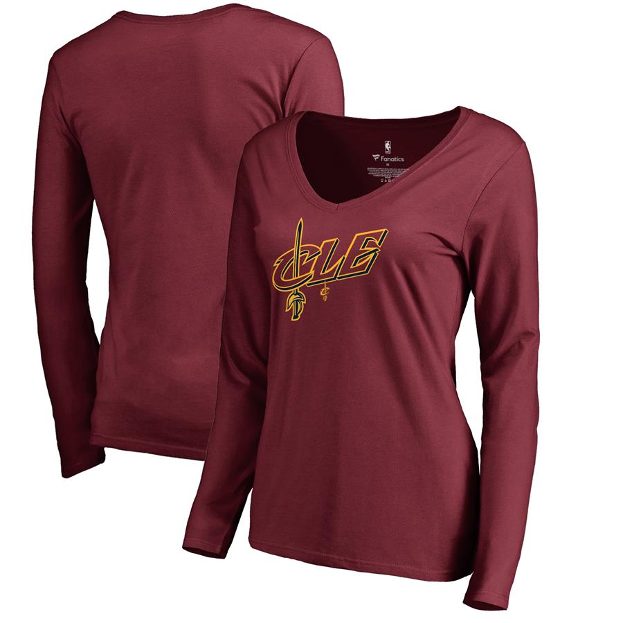 Cleveland Cavaliers Fanatics Branded Women's CLE Hometown Collection Long Sleeve T-Shirt - Wine