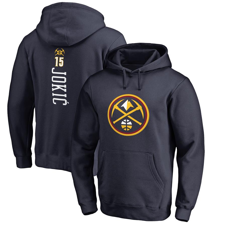 Nikola Jokic Denver Nuggets Fanatics Branded Team Backer Name & Number Pullover Hoodie - Navy