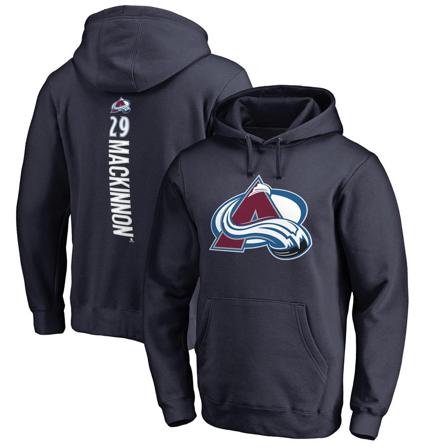 Nathan MacKinnon Colorado Avalanche Fanatics Branded Backer Name & Number Pullover Hoodie - Navy