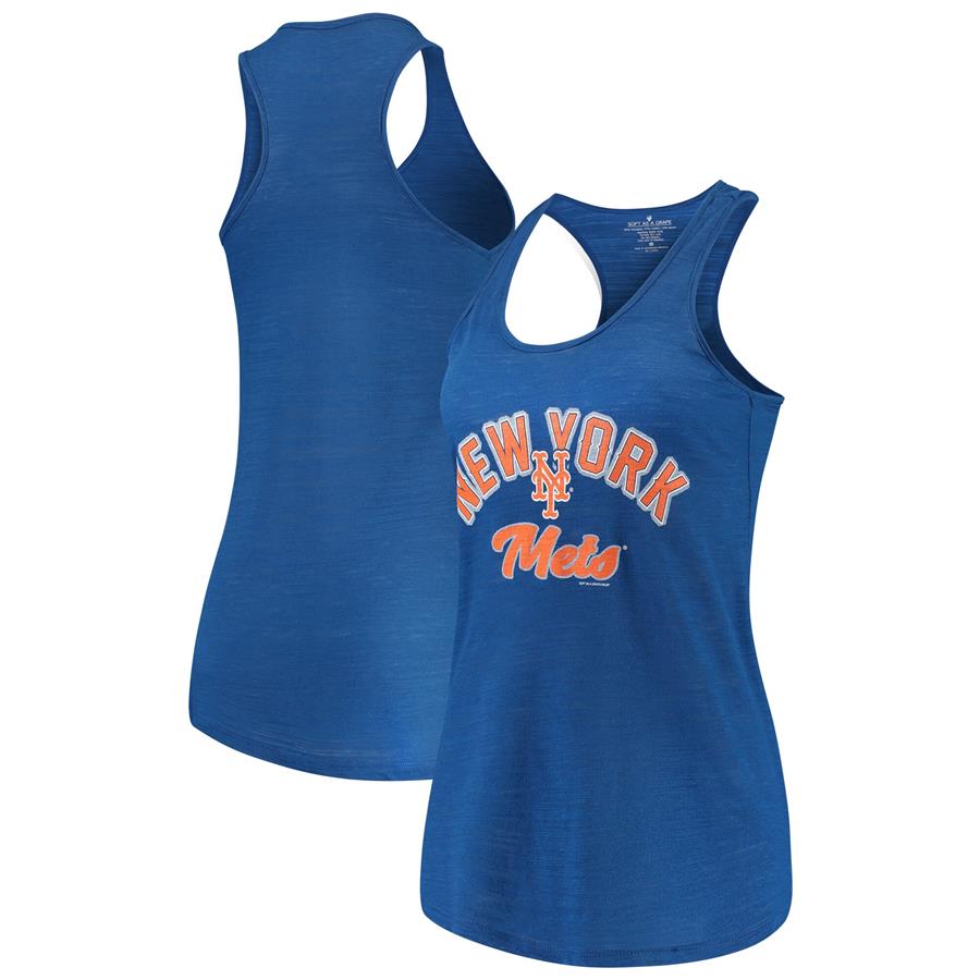 New York Mets Soft as a Grape Women's Multicount Racerback Tank Top - Royal