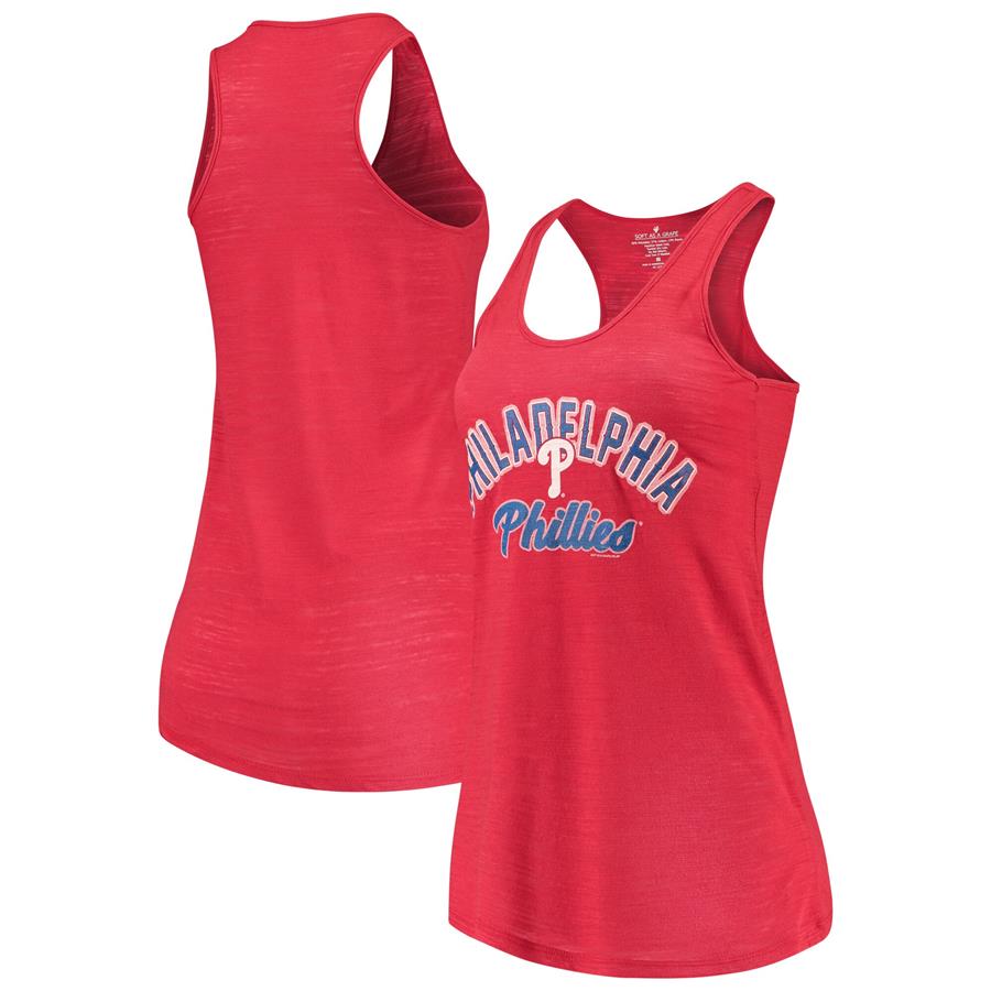 Philadelphia Phillies Soft as a Grape Women's Multicount Racerback Tank Top - Red