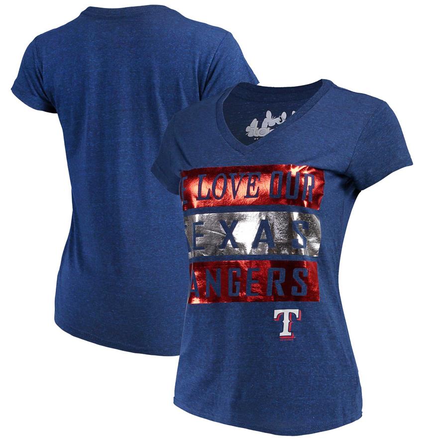 Texas Rangers Touch by Alyssa Milano Women's Alumni V-Neck T-Shirt - Royal