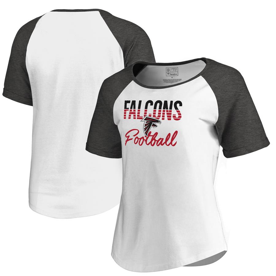 Atlanta Falcons NFL Pro Line by Fanatics Branded Women's Free Line Raglan Tri-Blend T-Shirt - White