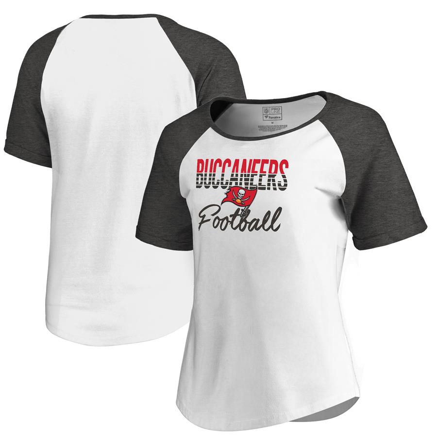 Tampa Bay Buccaneers NFL Pro Line by Fanatics Branded Women's Free Line Raglan Tri-Blend T-Shirt - White