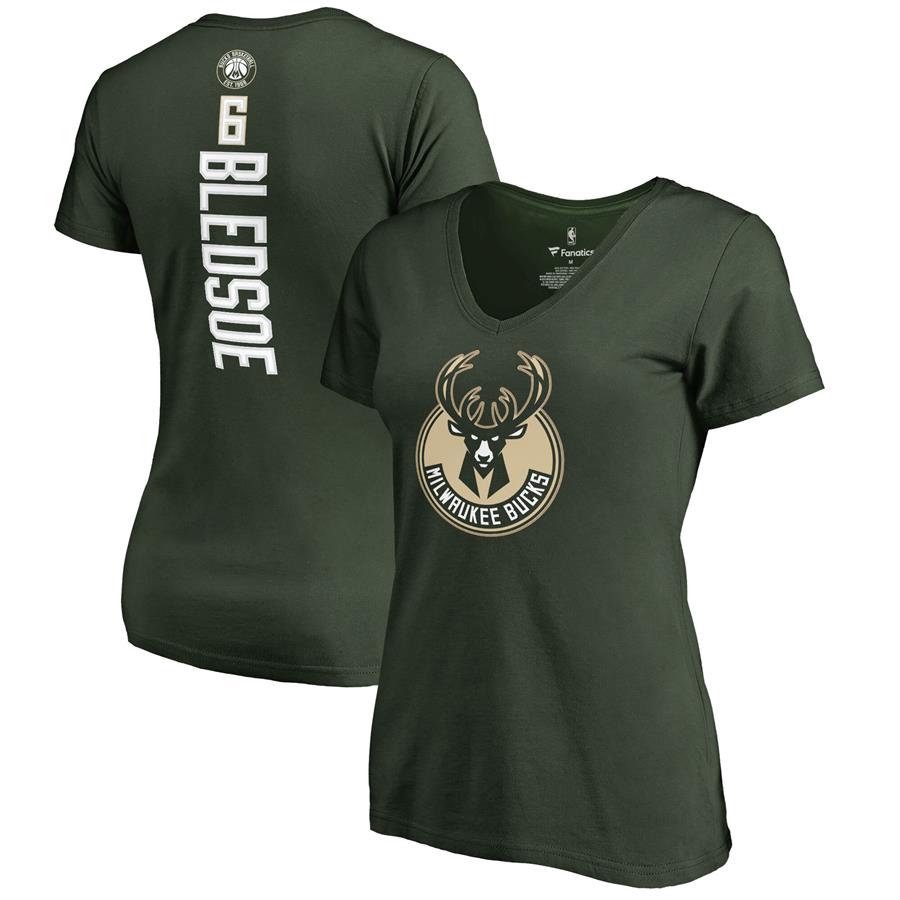 Eric Bledsoe Milwaukee Bucks Fanatics Branded Women's Backer V-Neck T-Shirt - Green