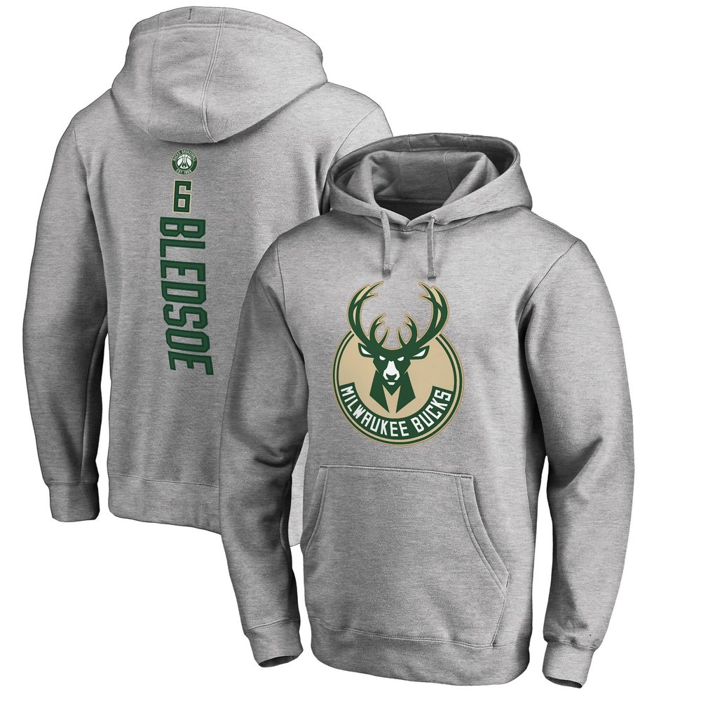 Eric Bledsoe Milwaukee Bucks Fanatics Branded Pullover Hoodie - Heather Gray