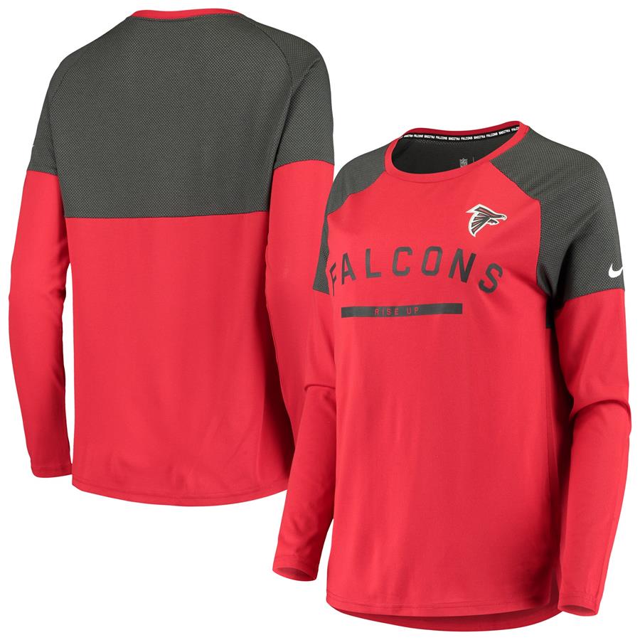 Atlanta Falcons Nike Women's Tailgate Long-Sleeve Raglan T-Shirt - Red