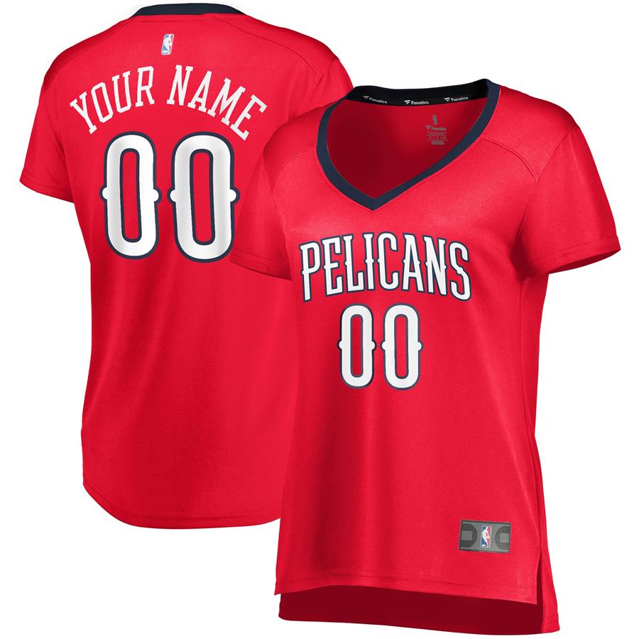 New Orleans Pelicans Fanatics Branded Women's Fast Break Replica Custom Jersey Red - Statement Edition
