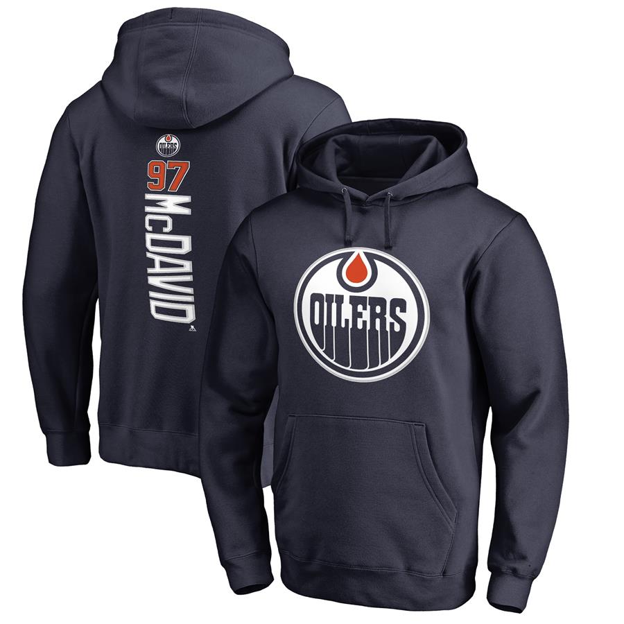 Connor McDavid Edmonton Oilers Fanatics Branded Backer Name & Number Pullover Hoodie - Navy