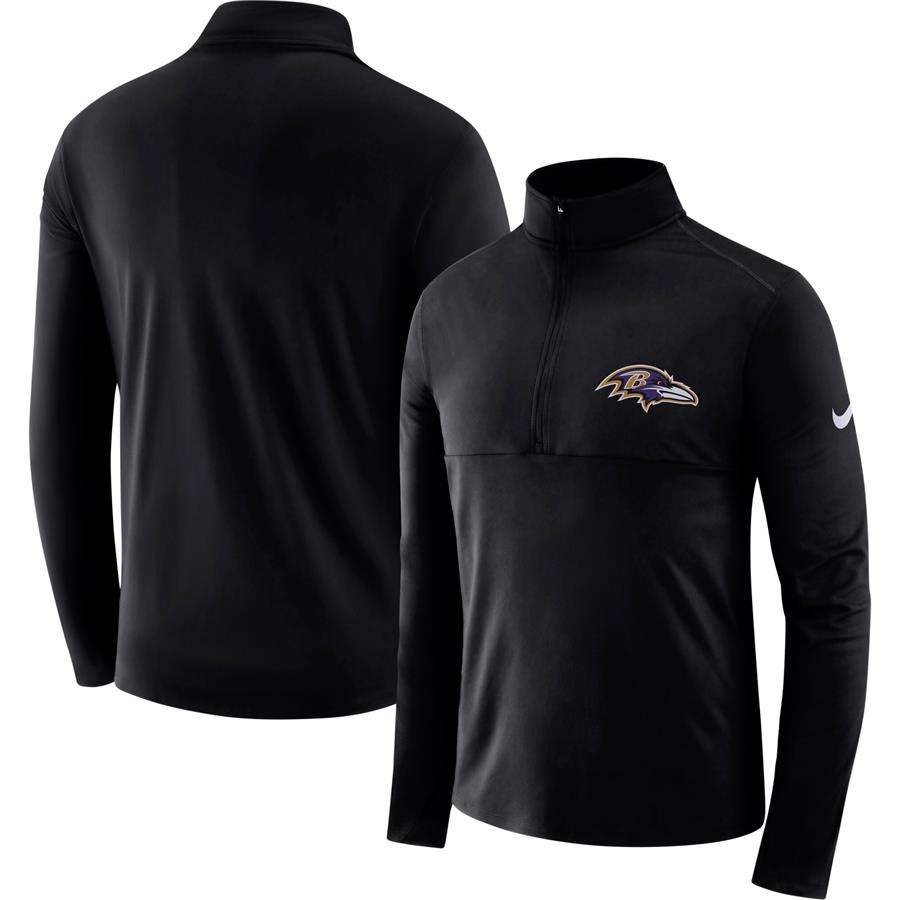 Baltimore Ravens Nike Fan Gear Element Half-Zip Performance Jacket - Black