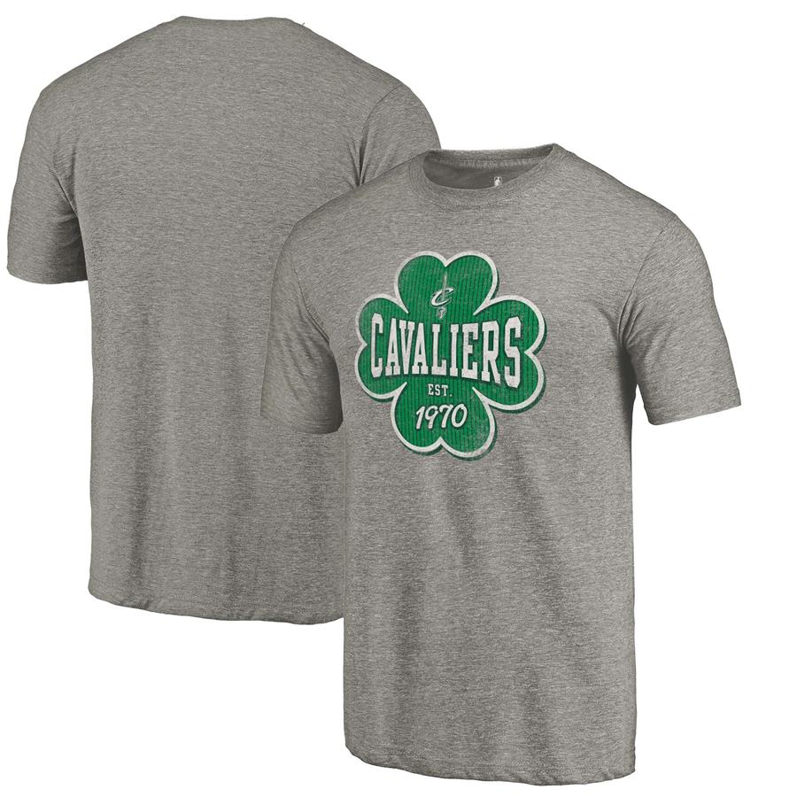 Cleveland Cavaliers Fanatics Branded St. Patrick's Day Emerald Isle Tri-Blend T-Shirt - Heathered Gray