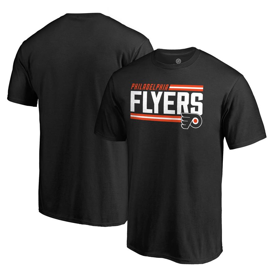 Philadelphia Flyers Fanatics Branded Iconic Collection On Side Stripe T-Shirt - Black