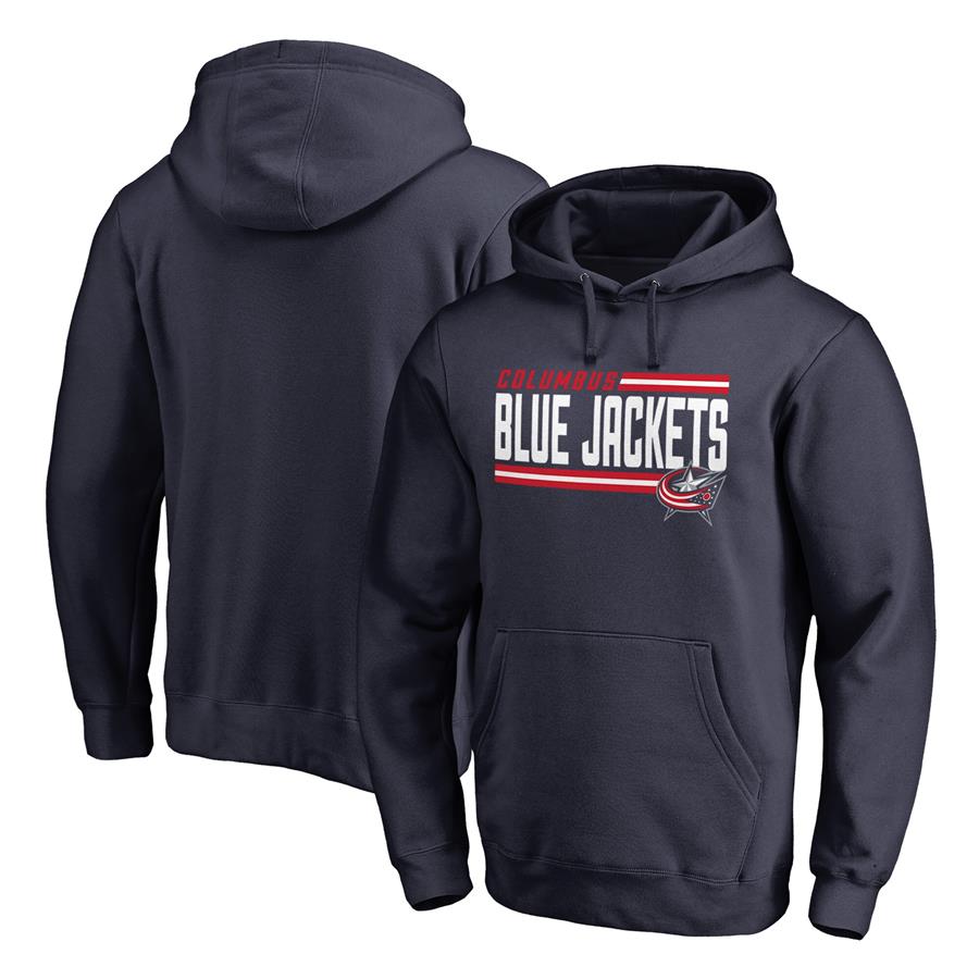 Columbus Blue Jackets Fanatics Branded Iconic Collection On Side Stripe Pullover Hoodie - Navy