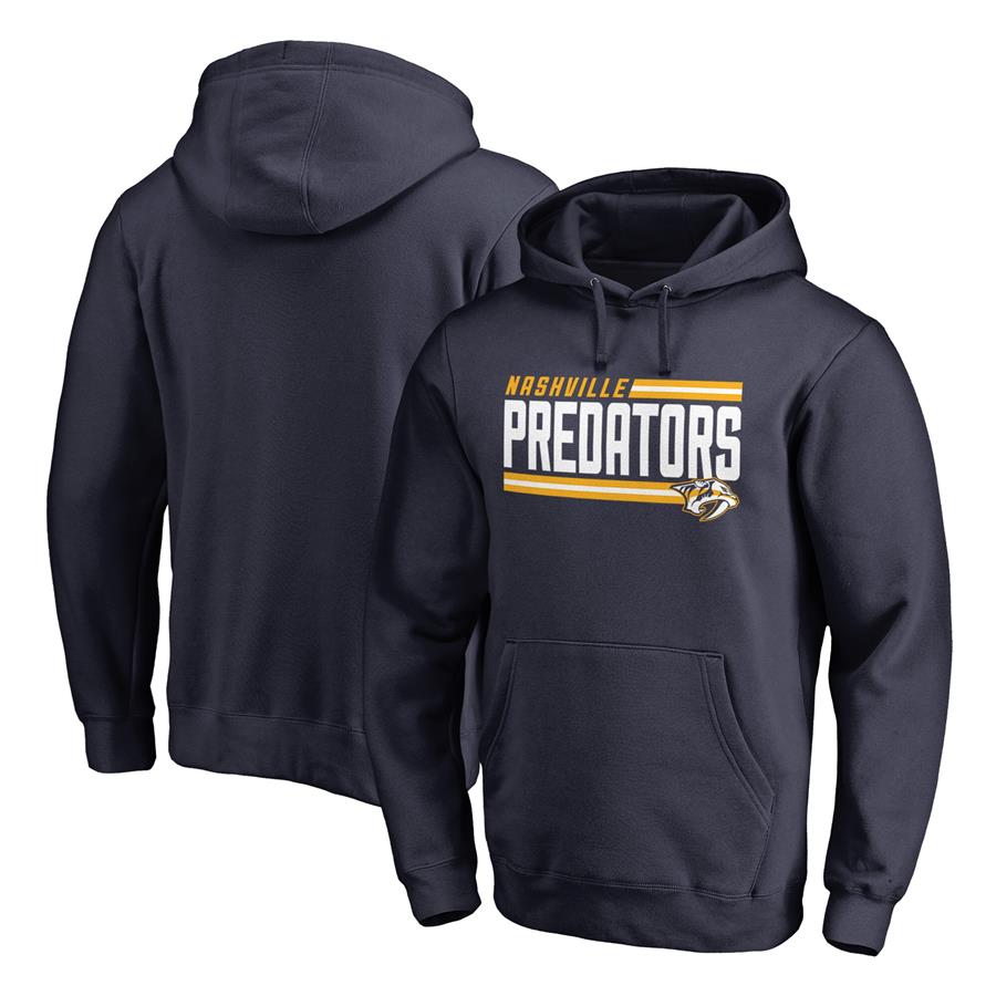 Nashville Predators Fanatics Branded Iconic Collection On Side Stripe Pullover Hoodie - Navy
