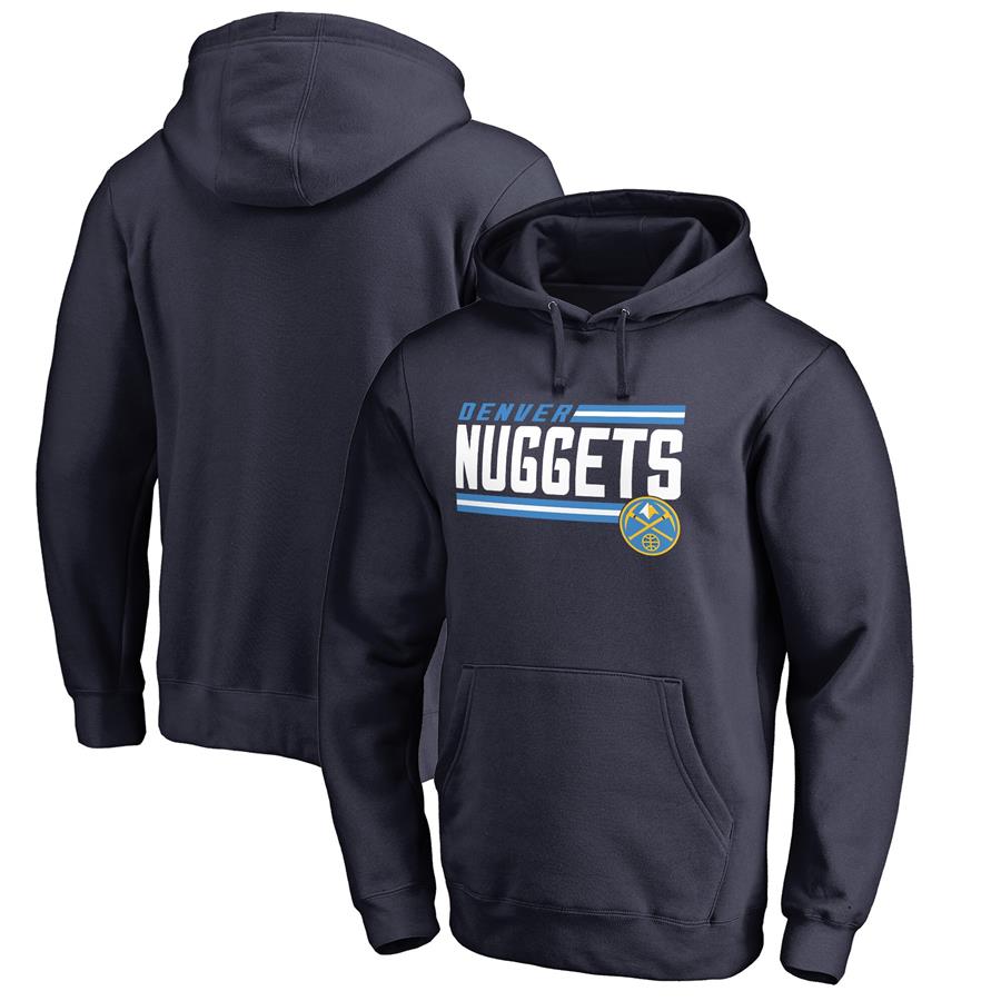 Denver Nuggets Fanatics Branded Onside Stripe Pullover Hoodie - Navy