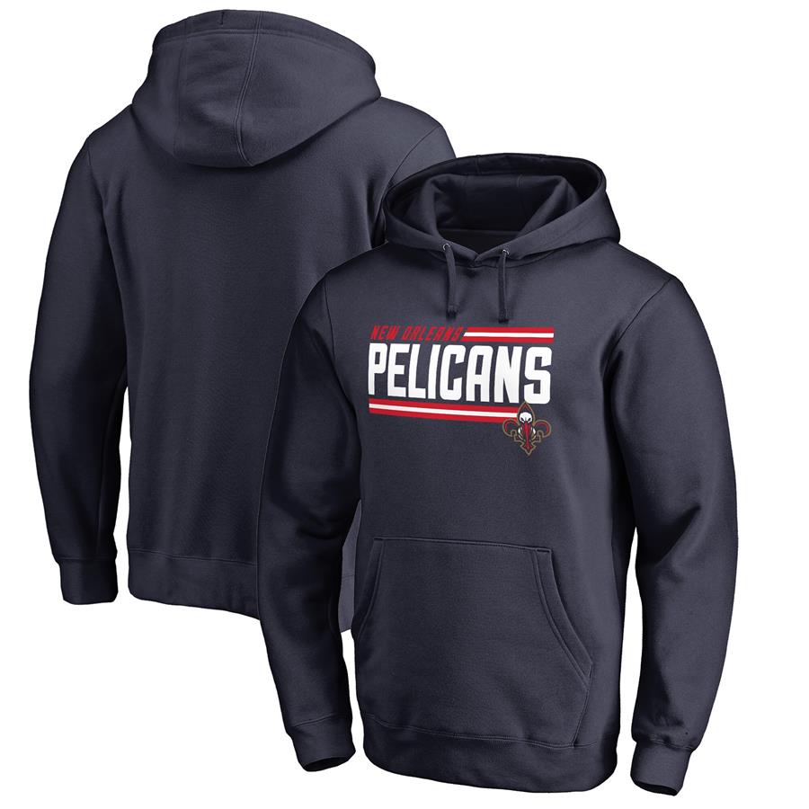 New Orleans Pelicans Fanatics Branded Onside Stripe Pullover Hoodie - Navy