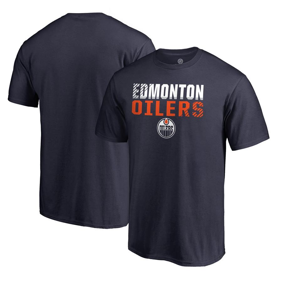 Edmonton Oilers Fanatics Branded Iconic Collection Fade Out T-Shirt - Navy