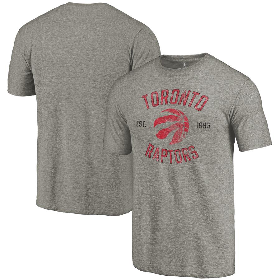 Toronto Raptors Fanatics Branded Team Heritage Tri-Blend T-Shirt - Gray