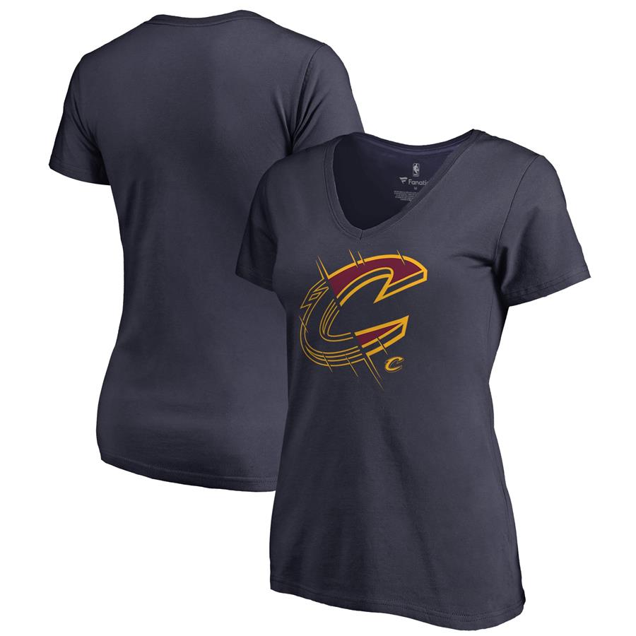 Cleveland Cavaliers Fanatics Branded Women's X-Ray Slim Fit V-Neck T-Shirt - Navy