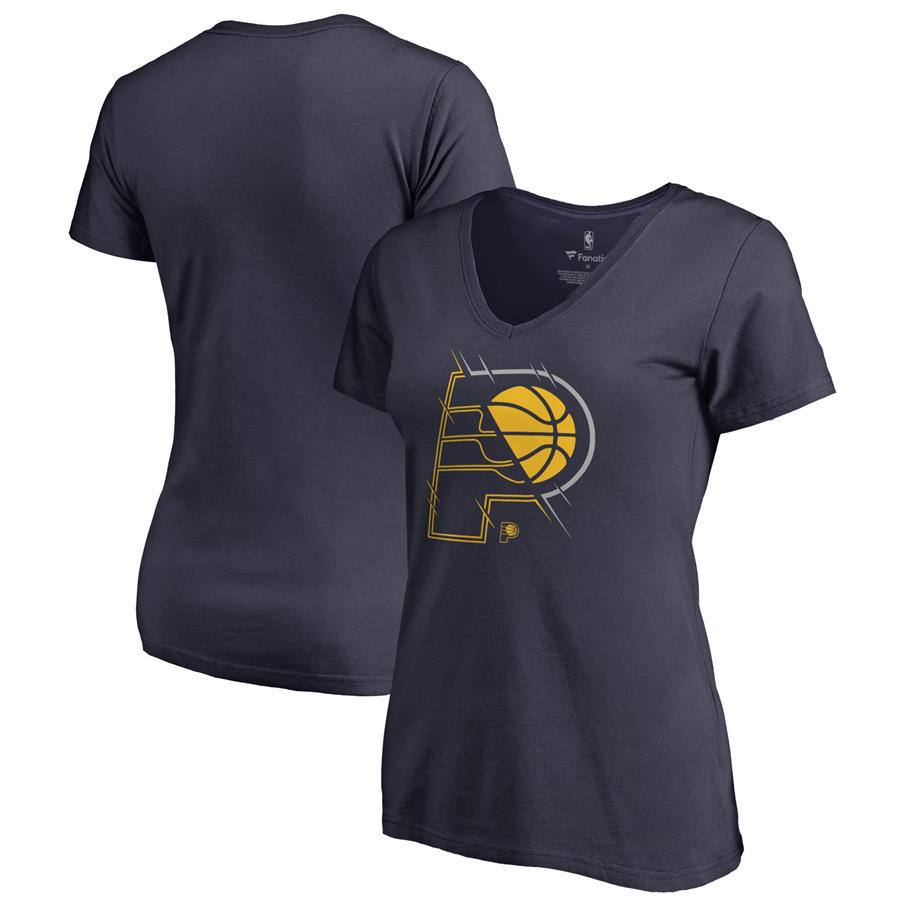 Женская футболка с V-вырезом Indiana Pacers Fanatics Branded X-Ray Slim Fit (тёмно-синий)