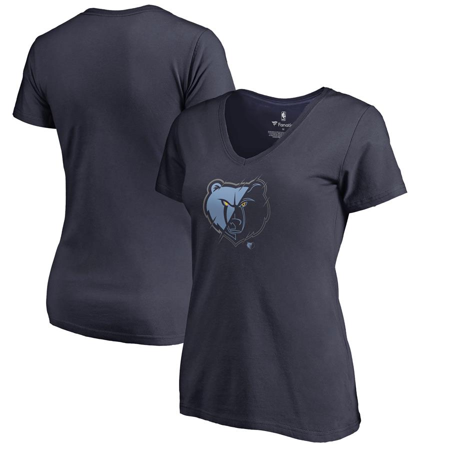 Женская футболка с V-вырезом Memphis Grizzlies Fanatics Branded X-Ray Slim Fit (тёмно-синий)