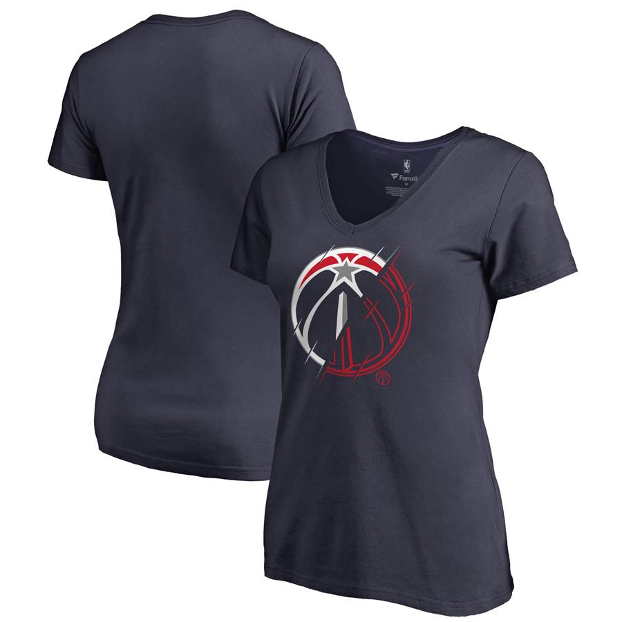 Washington Wizards Fanatics Branded Women's X-Ray Slim Fit V-Neck T-Shirt - Navy