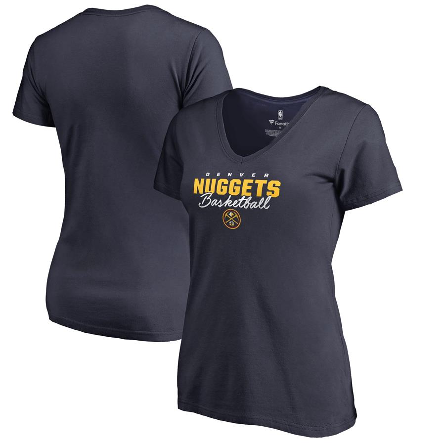 Denver Nuggets Fanatics Branded Women's Script Assist T-Shirt - Navy