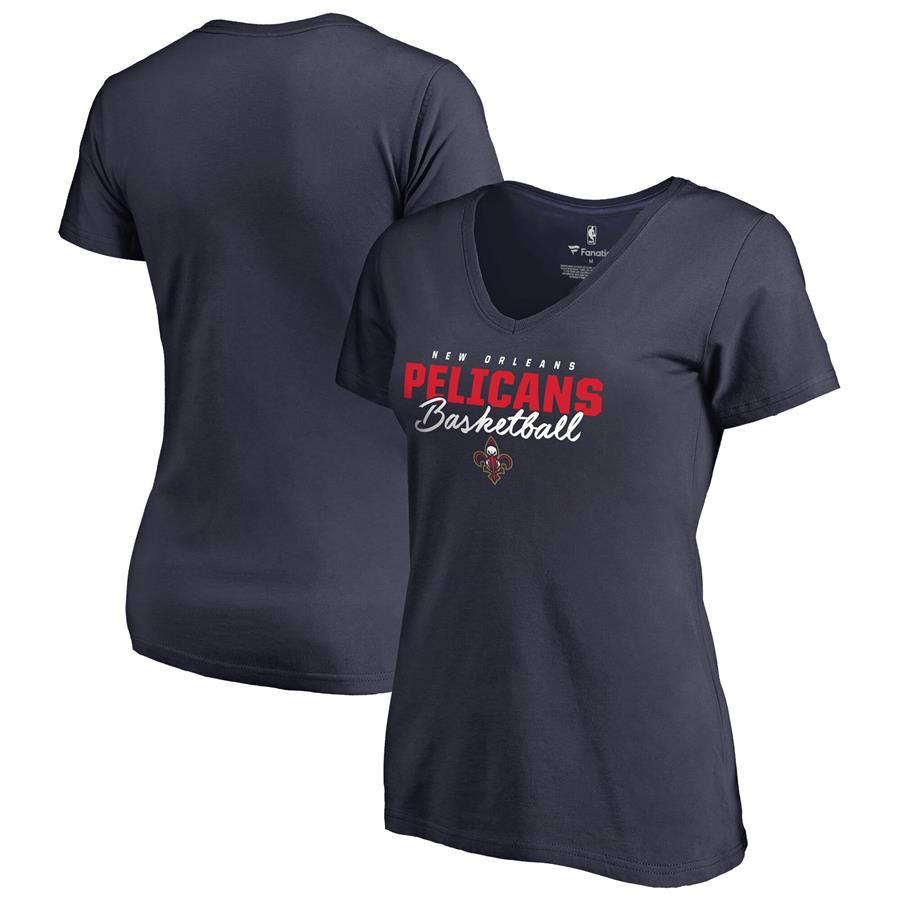 New Orleans Pelicans Fanatics Branded Women's Script Assist T-Shirt - Navy