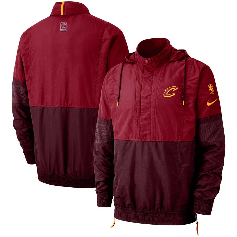 Cleveland Cavaliers Nike Courtside Retro Hooded Pullover Jacket - Wine