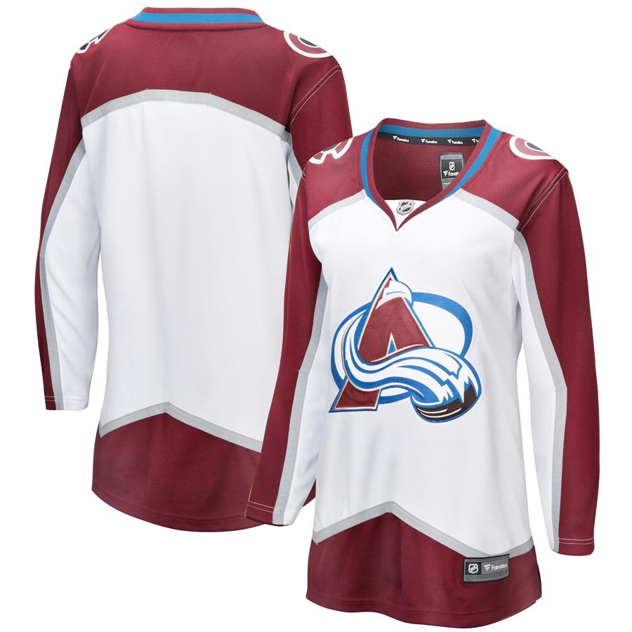 Colorado Avalanche Fanatics Branded Women's Away Breakaway Blank Jersey - White