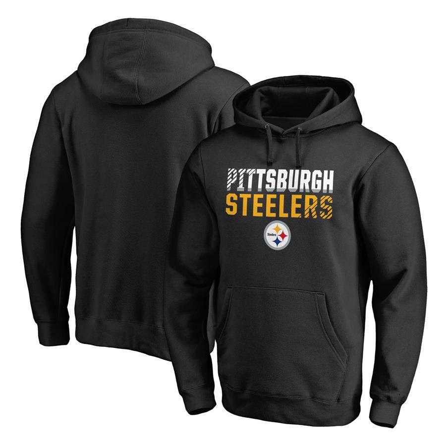 Pittsburgh Steelers NFL Pro Line by Fanatics Branded Iconic Collection Fade Out Pullover Hoodie - Black