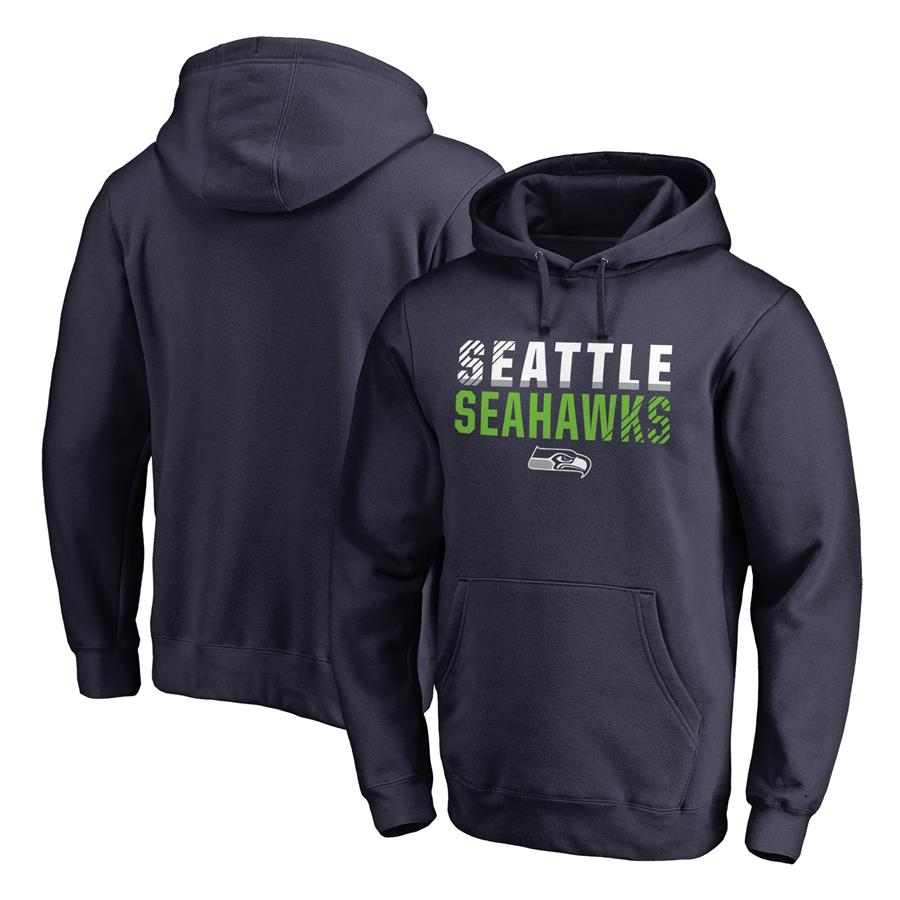 Seattle Seahawks NFL Pro Line by Fanatics Branded Iconic Collection Fade Out Pullover Hoodie - College Navy