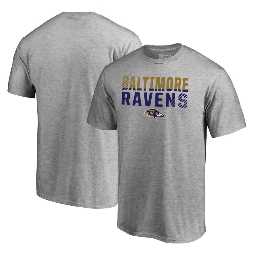 Baltimore Ravens NFL Pro Line by Fanatics Branded Iconic Collection Fade Out T-Shirt - Ash
