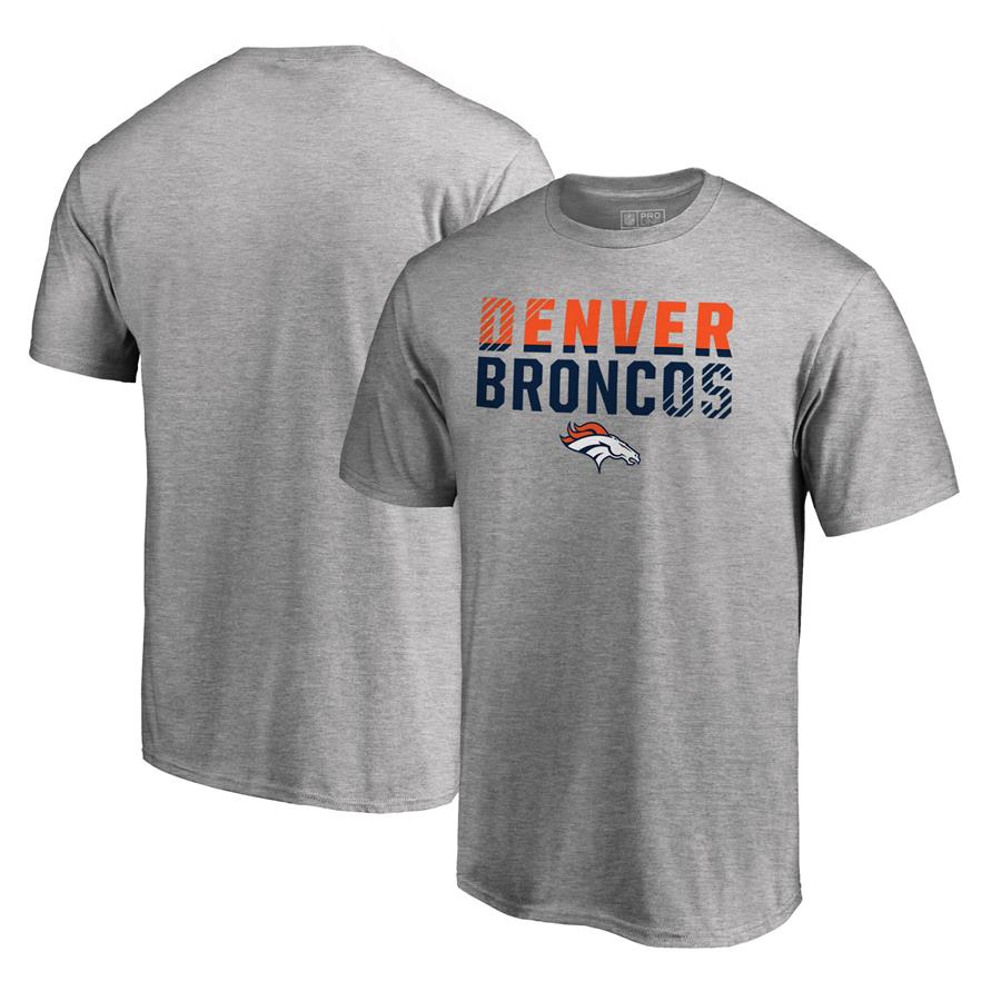 Denver Broncos NFL Pro Line by Fanatics Branded Iconic Collection Fade Out T-Shirt - Ash