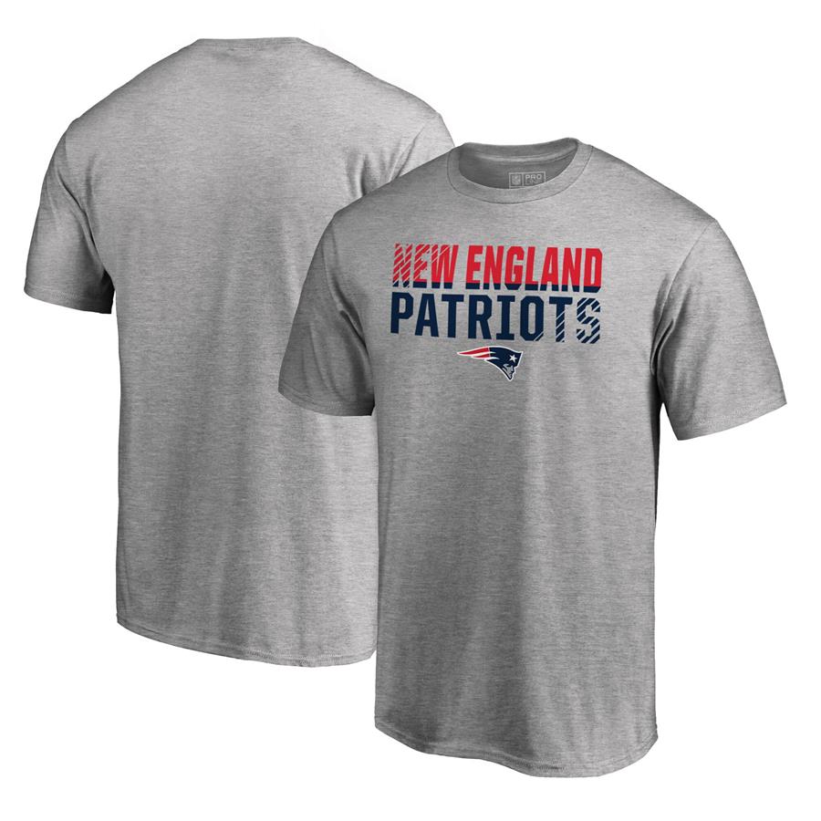 New England Patriots NFL Pro Line by Fanatics Branded Iconic Collection Fade Out T-Shirt - Ash