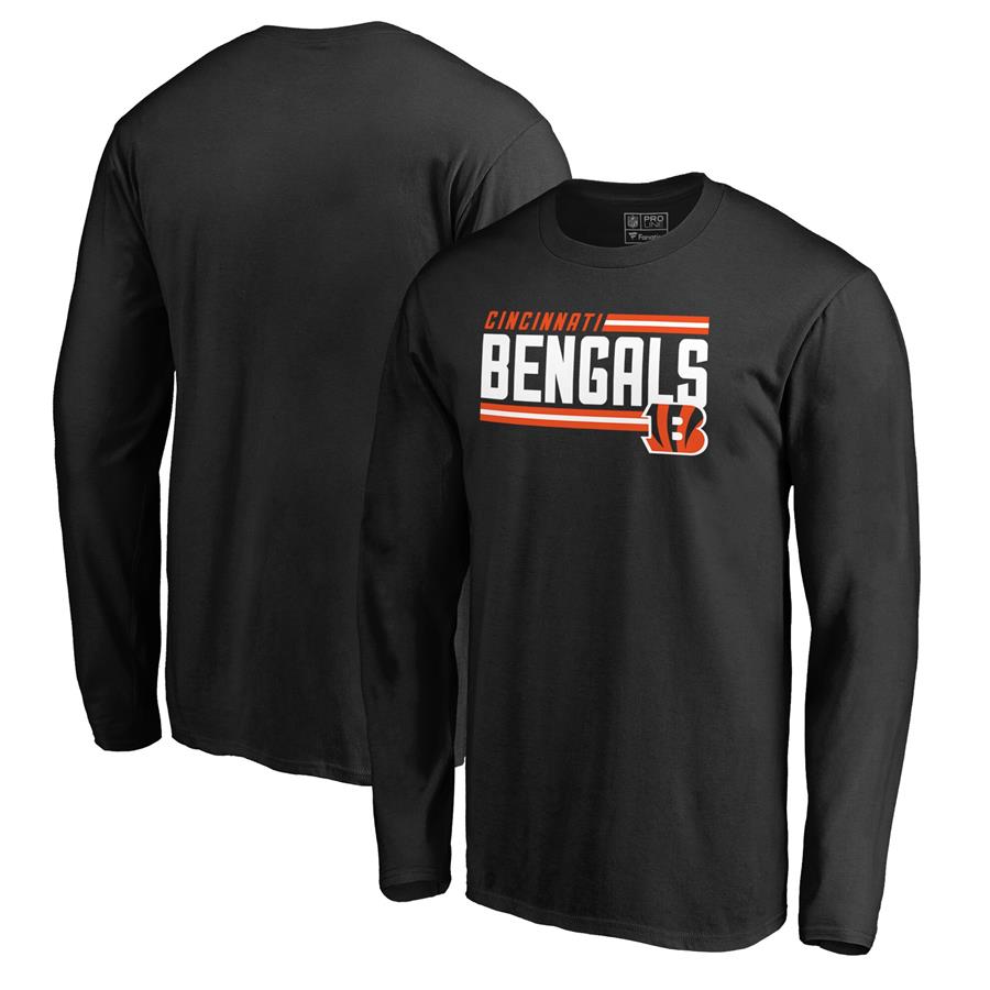 Лонгслив Cincinnati Bengals NFL Pro Line by Fanatics Branded Iconic Collection On Side Stripe (чёрный)